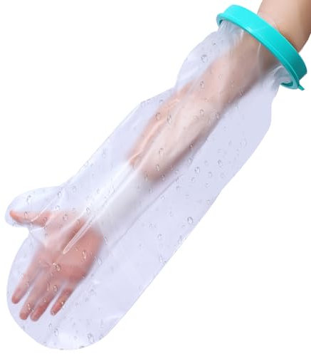 ZYKORT 56 cm Protezione Impermeabile Gesso Braccio, Copertura Gesso Braccio Riutilizzabile, Trasparente Protezione Gesso Braccio Adulto è adatta per mantenere asciutte ferite e bende sotto la doccia