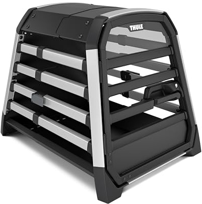 Thule Allax Hundbur, transportbur hund, hundbur för bil svart/aluminium S