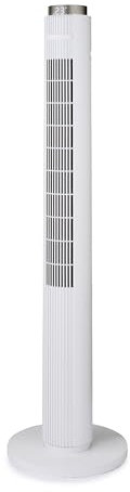 GEEPAS 46 Tower Fan with Remote Control | Bladeless Oscillating Cooling Digital Touch Display, 3 Speed Levels 4 Wind Modes With 12H Timer | Electric Standing Air Circulator for Home Office, 45W White