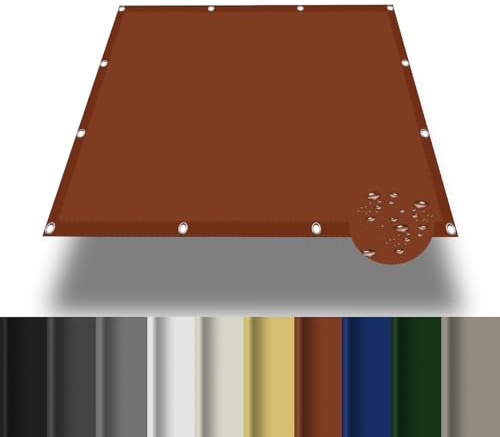 Voile d'ombrage Rectangulaire 3 x 3 m avec Oeillets et Cordons Toile d'ombrage Protection Solaire pour La Couverture Végétale/Serre, Rouge Rouille