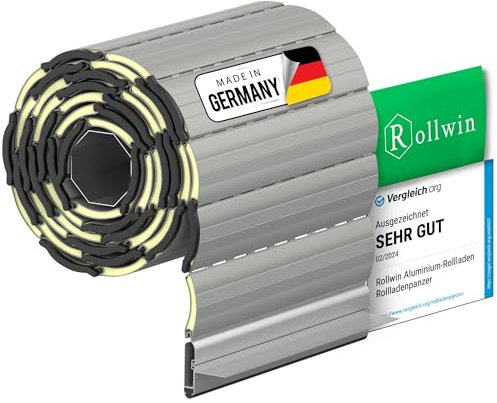 Rollwin ROLLADEN ALU Maxi 52 Grau Winkelendleiste Rolladenpanzer Aluminium Lamelle mit Rollladendämmung Rollladenfenster Rollladen DEUTSCHE Produktion zum Einbauen Hier Konfigurieren »»