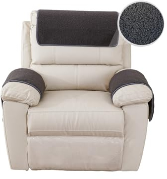 GYHH Armlehnenschoner Für Sessel Mit Tasche, Sesselschoner Sesselauflage, Sesselbezug Für Fernsehsessel, Lambswool Fleece rutschfest Möbelschutz Für Sofa, Stuhl (Dark Gray,1 Sitzer)