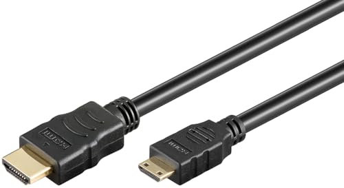 goobay Micro HDMI auf HDMI 2.1 Kabel Ultra High-speed HDMI Kabel 8K @ 60 Hz, 4K @ 120 Hz bei 48 Gbits/Dolby Atmos/HDR eARC/GoPro, Canon, Sony, Raspberry Pi 4 und Pi 5 / 2m / 74433