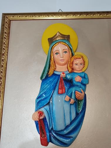 Madonna del Carmelo cm 40 x 32 gesso alabastrino