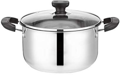 Stainless Steel Stockpot,Stew Pot 20Cm Stockpot,Binaural Food-Grade Thick Stainless Steel Saucepan,Gas Cooker Universal (Color : Silver, Size : 20Cm*15Cm)