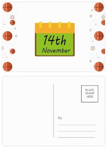 Postkarten-Set zum Valentinstag, Orange, Japan, Freizeit, Basketball, Postkarten-Set, Dankeskarte, Versandseite, 20 Stück