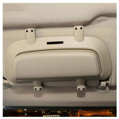 JINLINGNB Auto Brillenhalter Brillenetui Für BMW F30 2012-2025, Sonnenbrillenhalter Brillenetuis Aufbewahrungsbox Innenraum Sonnenblende Zubehör,B/Beige