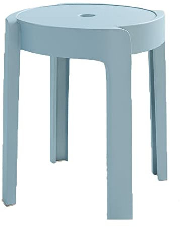 VVDPJLS Stapelstühle ， modernes Wirbel Design Kunststoff Stapelhocker Set aus 4 runden Niststangenhocker mit X Formverbindung Anti -Schlupf -Fuß -Pads Stütze bis zu 150 kg Blau Innovate