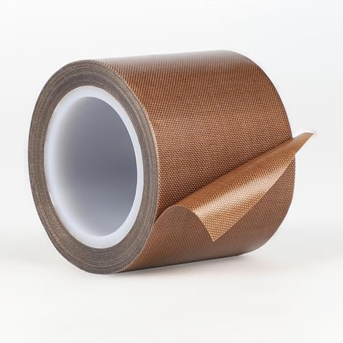 Nastro Teflon 50mm x 10m - Nastro Adesivo Alte Temperature in PTFE, Antiaderente e Resistente al Calore fino a 260°C, Facile da Rimuovere - Per Saldatrici, Stampanti 3D, Macchine Termosaldanti