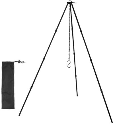 Campfire Tripod - Folding Campfire Stand, Hiking Cooking Tool | Lightweight Hanging Grill Stand, Compact Outdoor Cooking Tripod, Camping Gear with Setup