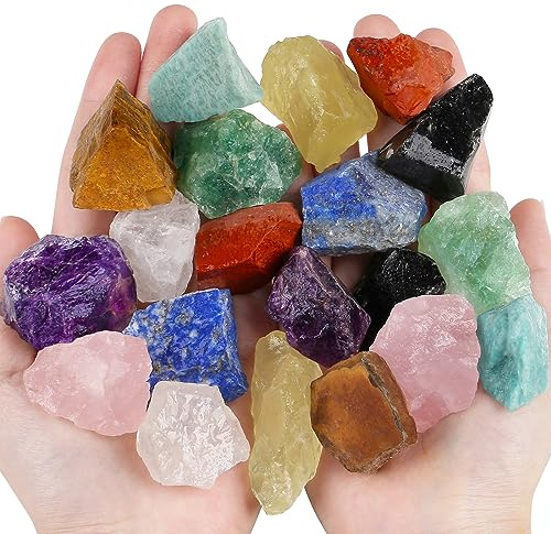 QINJIEJIE 10 Farben Kristalle Heilsteine Set, Edelsteine 200g | Edelsteine für Kinder, Kristalle Kinder, Natursteine, Chakra Steine, Mineralien Steine, Halbedelsteine, bunte Steine