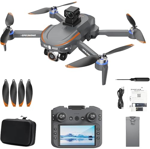 Genérico Drone con cámara 8K para Adultos, Mini Drone FPV con Doble cámara, evasión Inteligente de obstáculos, diseño Plegable, Control por App, Seguimiento GPS, para Principiantes