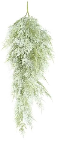 Plantas colgantes artificiales, vid de helecho, vid vegetal, hiedra falsa, helecho de plástico, para bodas, fiestas, jardín, decoración del hogar (blanco)