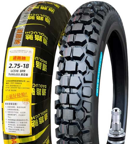 YUMEIGE 2.75-18 Tire Tubeless 8P.R. TUBELESS 1 piece 2.75 18 Block tire 51J 300KPA Maximum load: 195kg Off-road tread Off-road tread YB125SP GN125H GN125E For two-wheeled motorcycles