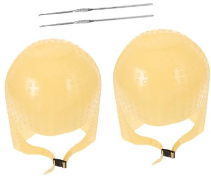 HAPINARY Gorro De Silicona Para Teñir Cabello Kit De Mechas 2 Unidades Ajuste Cómodo Protección Piel Hombres y Mujeres Uso Salón y Hogar Con Aguja Gancho Para Coloración Precisa