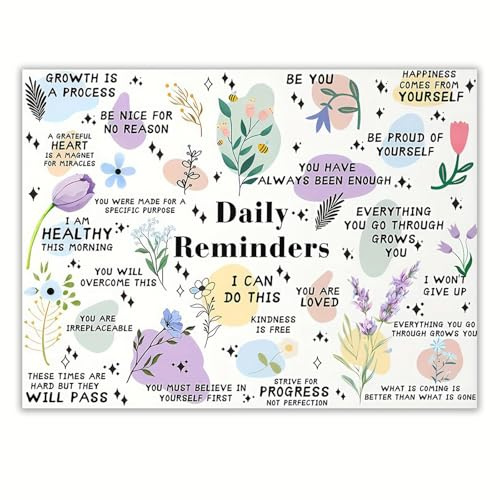 GUOYOU Inspirierende Zitate Leinwand Bilder, Poster & Kunstdrucke, Motivierende Tägliche Erinnerung Wandbilder, Positive Affirmationen Drucke für Klassenzimmer Büro Deko 30x40 CM