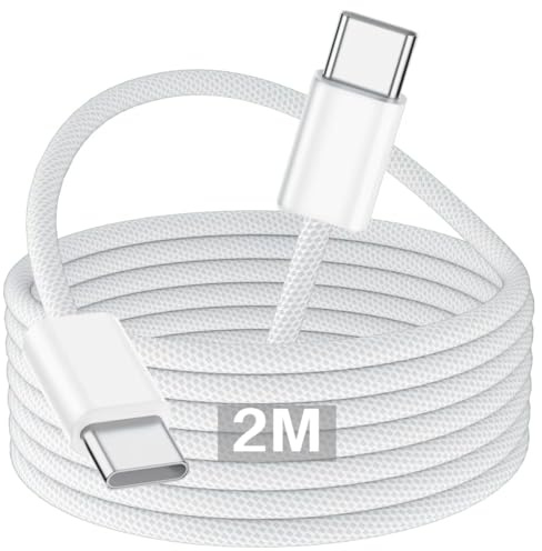 Wenboow Cable iPhone 17 16 15, 60W Cable USBC USBC Charge Rapide Câble Type C cable Chargeur USB C 2M Fil iphone Cordon USB C pour iPhone 17 16 Pro Max/16e/16 Plus/15 Plus/, iPad Pro/Air/Mini