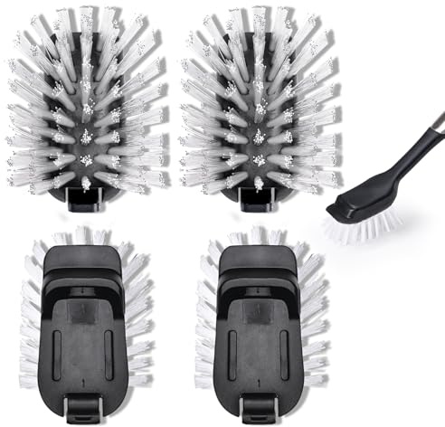 Dish Brush Refill, 4 Pack Dish Brush Replacement Head for OXO Steel Dish Brush | Dish Brush Replacement Head, Dish Brush Refill Head, Scrub Brush Replacement Head