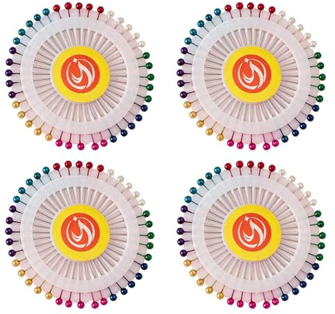 Knappnålar med huvuden | Stålnålar med pärlhuvud, 200 stycken - nålar för quilting - för sömnad, korttillverkning, smyckestillverkning, dekoration, DIY-projekt, tyg, kläder, scrapbooking