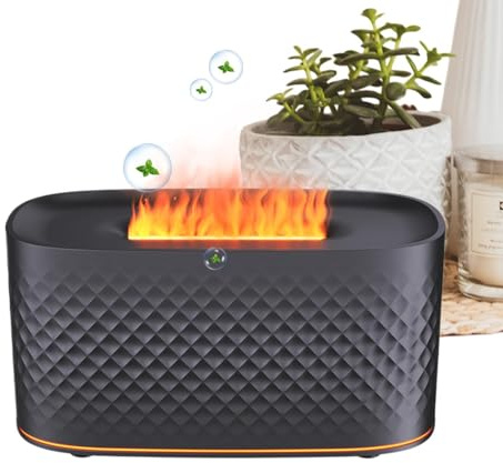 Fire Diffuser | 7-Colorful LED Light USB Rechargeable,Mini Humidifier Bedroom Diffuser - for Dorm Travel Living Room Bathroom Yoga Studio Spa Car Home
