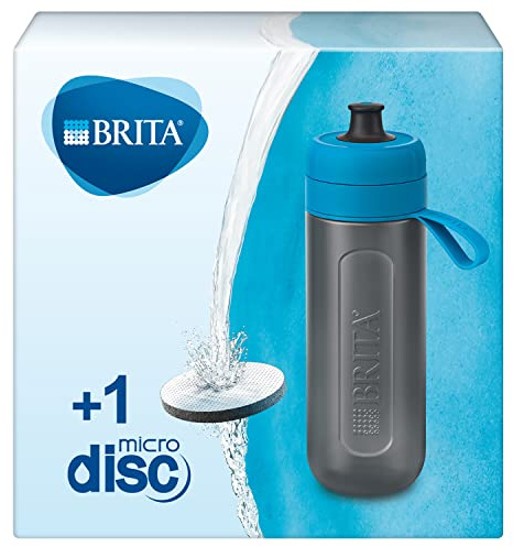 BRITA Wasserfilter-Flasche blau (600ml) / Praktische Trinkflasche mit Wasserfilter für unterwegs aus BPA-freiem Kunststoff / Filtert beim Trinken / spülmaschinengeeignet