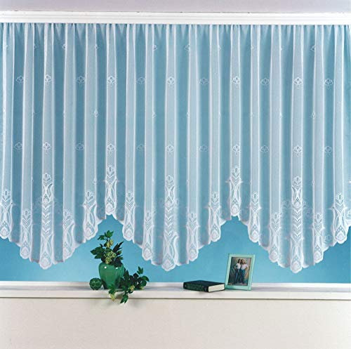 wohnfuehlidee Jacquard-Bogen-Store NEYLA, mit Universalschienenband, halbtransparent, Farbe weiß HxB 145x625 cm