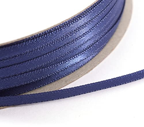 Vaessen Creative satinband, antracit, 3 mm x 100 m dubbelsatinband, band, dekorband, presentband, tygband för bröllop, dop och födelsedagspresenter