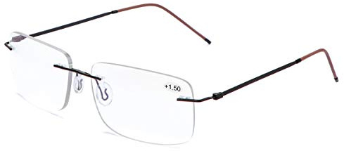 Randlose Progressive Multifokal-Lesebrille für Frauen Männer Titanlegierung Federscharnie Multifokus-Lesegerät Fokus Glaser Intelligenter Zoom Nah Fern Dual-Use-Brillen Blaulichtfilter Computer Brille