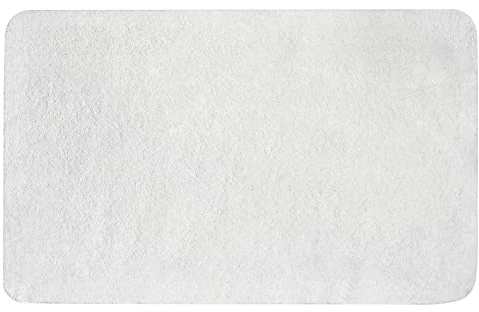 MIULEE Teppich Badematte Badezimmerteppich Bettvorleger rutschfest Badteppich Badvorleger Saugfähige Duschvorleger Waschbar Fussmatte für Wohnzimmer Schlafzimmer Badezimmer 60x90 cm Weiß