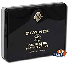 Piatnik Coffret Piatnik Bridge - 2 Jeux de 54 Cartes 100% Plastique - Format Bridge - 4 Index Standards