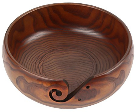 TOPINCN Garnschale, Häkelschale Handgefertigtes Naturholzmaterial für Wohnkultur zum Häkeln(Durchmesser 18-20CM, Blau)