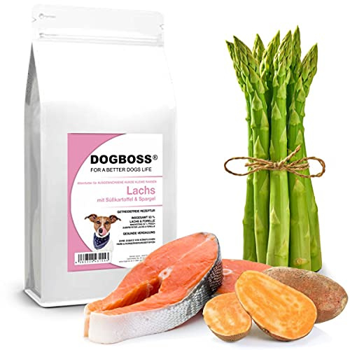 DOGBOSS Trockenfutter für kleine Rassen (bis 10 kg) | getreidefreie Rezeptur | Verschiedene Sorten (Lachs & Forelle, 2 kg)
