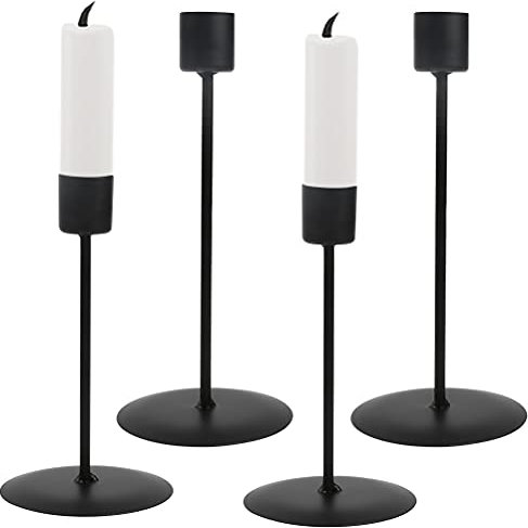 4Pcs Kerzenständer schwarz,Stabkerzen Kerzenständer, Hochzeit Kerze Stand,Dekorativer Vintage Kerzenhalter für Party, Hochzeitstisch, Geburtstag, Abendessen, Kerzenhalte Vintage Deko