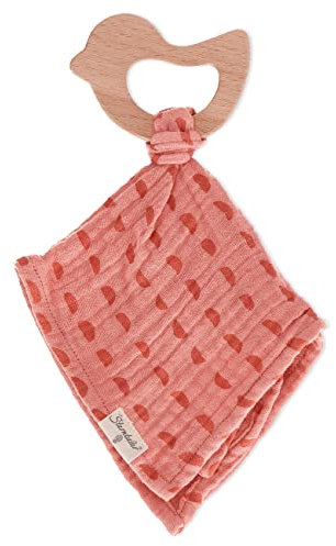 Sterntaler Baby Unisex Schmusetuch Mit Beißring Enna Und Otti - Bio-Koralle, Waschbar