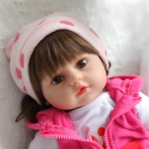 SYP Reborn Baby Mädchen Puppe 24 Zoll 60cm - Weiches Silikon-Vinyl Babypuppe - Realistisches Kleinkind Spielzeug - Handgemachte Baby Puppe