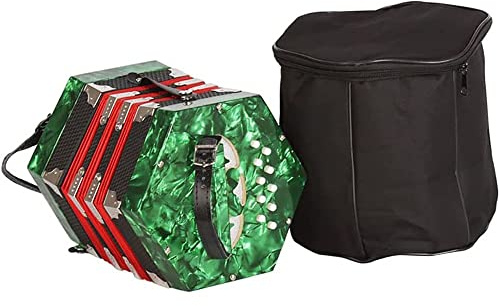 Akkordeon für Kinder, Erwachsene, Anfänger, professionelle 20 Knöpfe, verstellbare Handschlaufe, mit Tragetasche, hochwertiges und elegantes professionelles Akkordeon