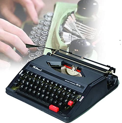 Vintage Schreibmaschine Modell,Elektrische Schreibmaschine mit Korrektur,Tragbare Retro manuelle Schreibmaschine,für Notizen oder Briefe oder kreatives Schreiben,literarisches,Black