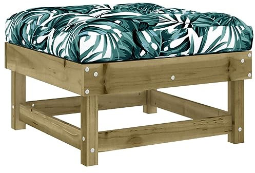 vidaXL Gartenhocker, Sitzhocker mit Kissen Latten-Design, Modular Holz Hocker für Garten Terrasse, Fußhocker Gartenmöbel, Kiefernholz Imprägniert