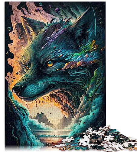 Puzzle Loup Forêt Enchantée pour Adultes1000 Pièces 100% Carton Recyclé Cadeaux Adultes 26x38cm