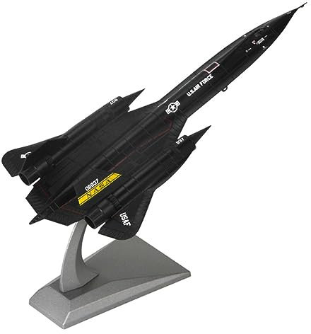 ZEZEFUFU Metall Flugzeug Modell Blackbird SR-71 Aufklärungssimulationsflugzeug 1:144 Flugzeugmodell mit Präsentationsständer