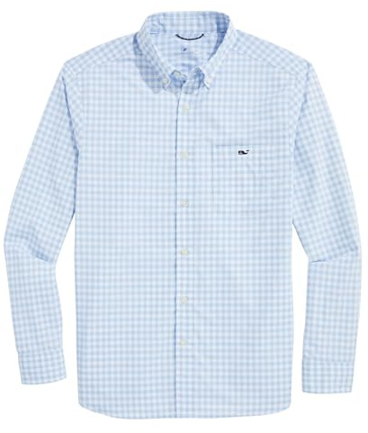 Vineyard Vines Men's Gingham On-The-go Nylon Shirt On-The-go Nylon Gingham Shirt (Pack of 1)