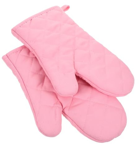 COLLBATH 1pair Thickened Insulated Oven Gloves Heat Resistant Polyester Mitts for Kitchen Baking Comfortable Hand Non- Design for Cooking and Barbecue Quilted
