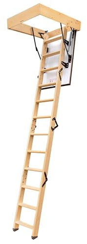 4iQ Group Bodentreppe Gedämmt 90 x 55 cm - Dachbodentreppe U-Wert 1,05 - Dachbodenluke Raumspartreppe Innen - Bodenluke mit Treppe bis zu 150 kg Traglast