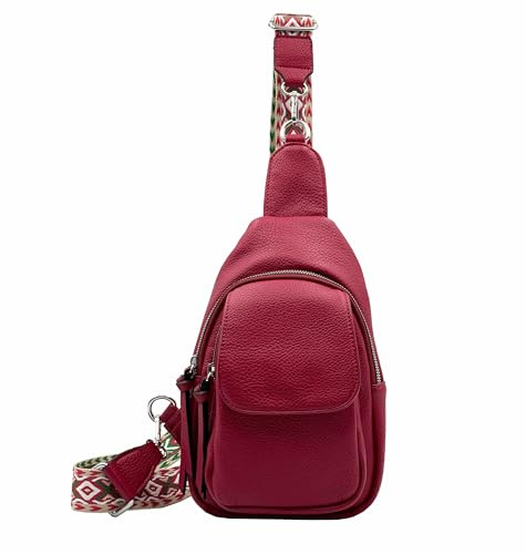 stylx Sling Bag Damen Klein Brusttasche PU Leder Schultertaschen Handy Umhängetasche Crossbag Umhängen für Outdoorsport, Wandern, Radfahren, Reisen