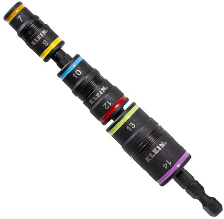 Klein Tools 32933M 6-in-1 Impact Socket Set Features 3 Flip Sockets, 6 Metric Hex Sizes 7 mm to 14 mm, Magnetic