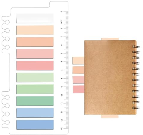 Haftnotizen, Haftmarker, 200 Stück farbige Seitenindex-Tabs, Klebemarker, Glatt schreibende Textstreifen für Schüler, Lehrer, Lesemarker für Tagebuch, Notizbuch, Bücher