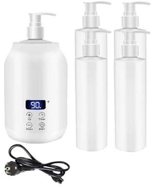 Sharplace Single Bottle Oil Heater,Essential Oil Bottle Heater,Quick Heating,Multifunction LED Screen Small Electric Massage Oil Warmer, White