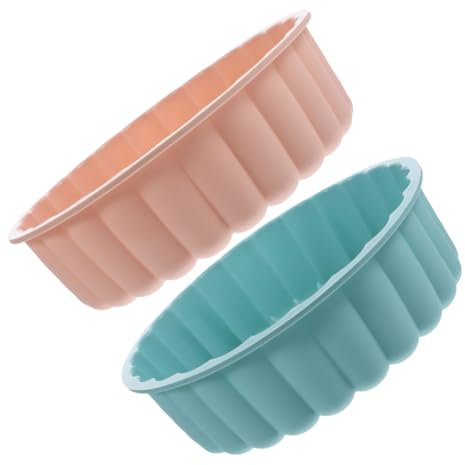 ABOOFAN 2 Pièces Moule À Gâteau Charlotte En Silicone Rond Au Pain Flan Moule À Plaque De Cuisson Ronde Pour Brownie Cheesecake Flan Pain 8 Pouces