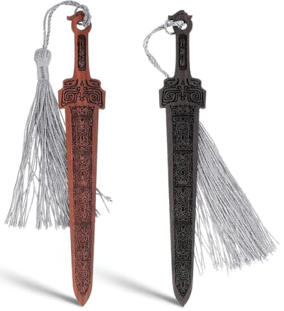 KGDUYC 2 Stück Schwertförmige Holz Lesezeichen - Kreatives Holz Lesezeichen Im Vintage Stil Handgefertigte Holz Lesezeichen Einzigartiger Vintage-Stil Seiten Markierungen Bookmark