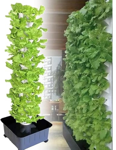 Sistema de cultivo hidropónico en torre, sistema de cultivo hidropónico de 45 orificios, equipo para cultivo de hortalizas, sistema de cultivo hidropónico en torre, adecuado para balcones interiores